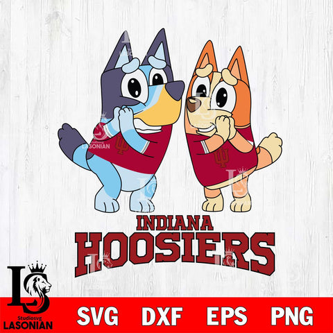 Indiana Hoosiers Bluey & Bingo 5 Svg Eps Dxf Png File, NCAA svg, Digital Download, Instant Download