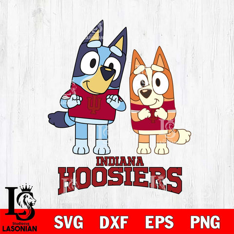 Indiana Hoosiers Bluey & Bingo 6 Svg Eps Dxf Png File, NCAA svg, Digital Download, Instant Download