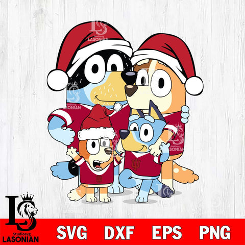 Indiana Hoosiers Bluey Family Christmas Svg Eps Dxf Png File, Digital Download, Instant Download