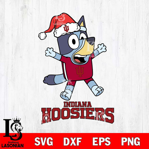 Indiana Hoosiers Bluey Happy Christmas Svg Eps Dxf Png File, Digital Download