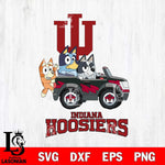 Indiana Hoosiers Bluey friends car Svg Eps Dxf Png File, NCAA svg, Digital Download, Instant Download