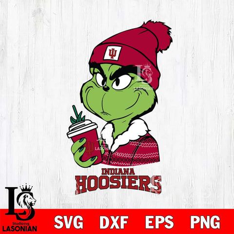 Indiana Hoosiers Boujee Grinch Christmas Cut Files Cricut, Svg Dxf Eps Png file, Digital download , Silhouette