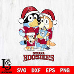 Indiana Hoosiers Christmas Bluey Family Sport Cut Files,Bluey Cricut,Christmas Svg , Bluey svg , Digital Download, dxf eps png pdf file