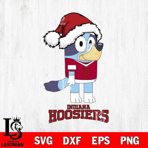 Indiana Hoosiers Christmas Bluey Hat Cut Files,Bluey Cricut,Christmas Svg , Bluey svg , Digital Download, dxf eps png pdf file