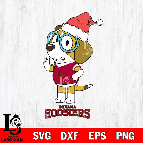 Indiana Hoosiers Christmas Bluey Honey Sport Cut Files,Bluey Cricut,Christmas Svg , Bluey svg , Digital Download, dxf eps png pdf file