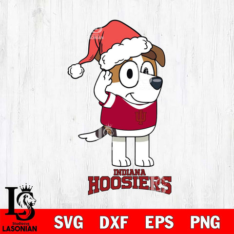 Indiana Hoosiers Christmas Bluey Jack Sport Cut Files,Bluey Cricut,Christmas Svg , Bluey svg , Digital Download, dxf eps png pdf file