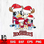 Indiana Hoosiers Christmas Bluey Santa Family Cut Files,Bluey Cricut,Christmas Svg , Bluey svg , Digital Download, dxf eps png pdf file