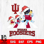 Indiana Hoosiers Christmas Family Bluey Walking Cut Files,Bluey Cricut,Christmas Svg , Bluey svg , Digital Download, dxf eps png pdf file