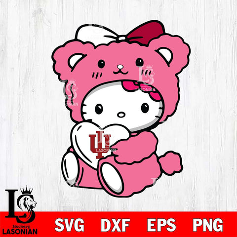 Indiana Hoosiers Cute Hello Kitty 3 Svg Eps Dxf Png File, Digital Download, Instant Download