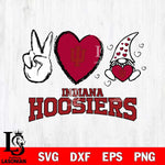 Indiana Hoosiers Gnomes Peace & Love Svg Eps Dxf Png File, Digital Download, Instant Download