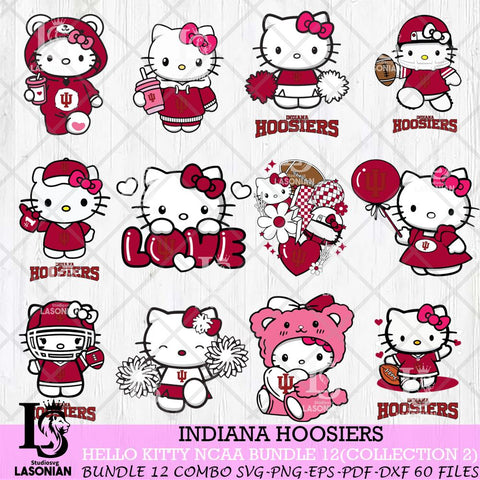 Indiana Hoosiers Hello Kitty Bundle 12 SVG Svg Eps Dxf Png File, Digital Download, Instant Download