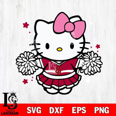 Indiana Hoosiers Hello Kitty Cheerleader 10 Svg Eps Dxf Png File, Digital Download, Instant Download