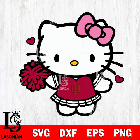 Indiana Hoosiers Hello Kitty Cheerleader 6 Svg Eps Dxf Png File, Digital Download, Instant Download