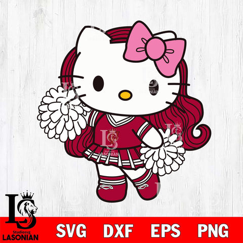 Indiana Hoosiers Hello Kitty Cheerleader 7 Svg Eps Dxf Png File, Digital Download, Instant Download