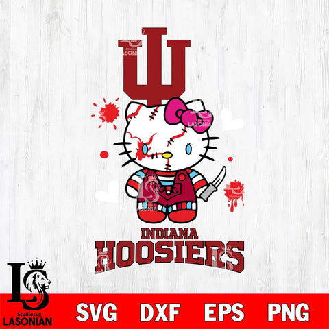 Indiana Hoosiers Hello Kitty Horror 2 Svg Eps Dxf Png File, Digital Download