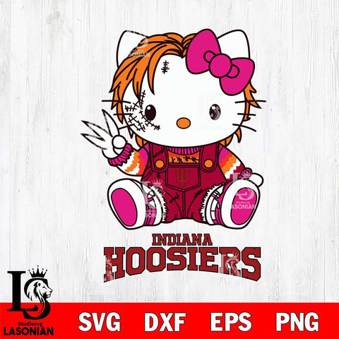 Indiana Hoosiers Hello Kitty Horror Svg Eps Dxf Png File, Digital Download