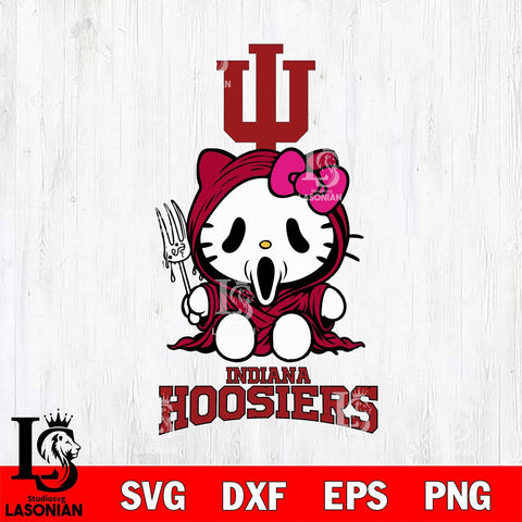 Indiana Hoosiers Hello Kitty Horror 4 Svg Eps Dxf Png File, Digital Download