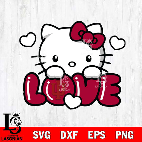 Indiana Hoosiers Hello Kitty Love Svg Eps Dxf Png File, Digital Download, Instant Download