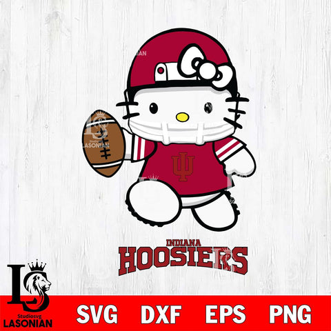 Indiana Hoosiers Hello Kitty NCAA 4 Svg Eps Dxf Png File, Digital Download, Instant Download