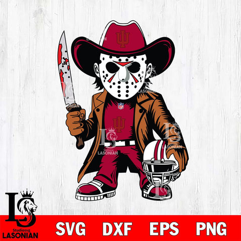 Indiana Hoosiers Jason Voorhees Horror Svg Eps Dxf Png File, NCAA svg, Digital Download, Instant Download