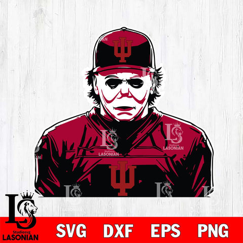 Indiana Hoosiers Michael Myers Horror Halloween Svg Eps Dxf Png File, NCAA svg, Digital Download, Instant Download