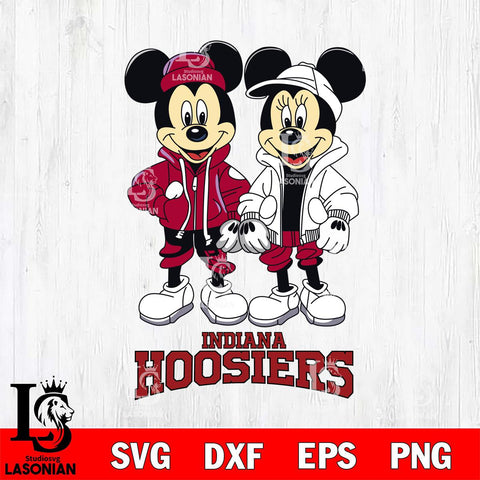 Indiana Hoosiers Mickey Minnie Mouse Football Svg Eps Dxf Png File, NCAA svg , File Cut , Digital Download , Instant Download, Cut Svg Files