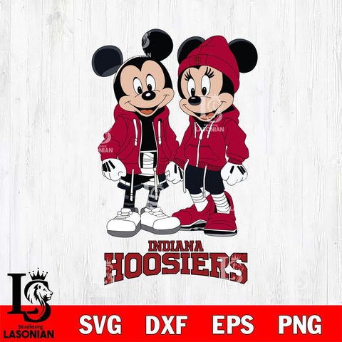 Indiana Hoosiers Mickey Minnie Mouse Rugby Svg Eps Dxf Png File, NCAA svg , File Cut , Digital Download , Instant Download, Cut Svg Files