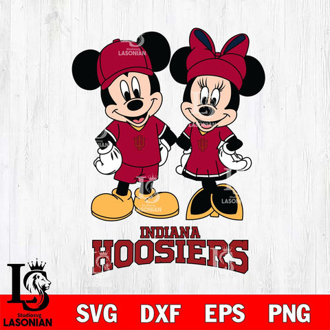 Indiana Hoosiers Mickey Minnie Rugby Svg Eps Dxf Png File, NCAA svg , File Cut , Digital Download , Instant Download, Cut Svg Files