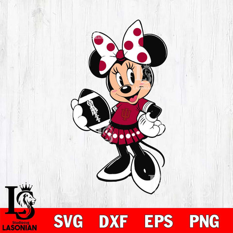 Indiana Hoosiers Minnie Mouse Svg Eps Dxf Png File, NCAA svg, Digital Download, Instant Download