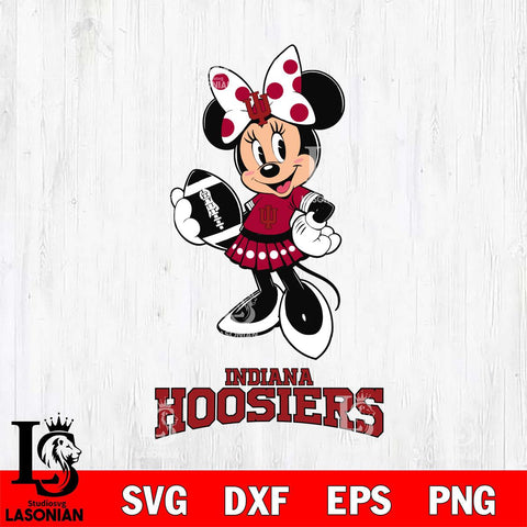 Indiana Hoosiers Minnie Mouse, Svg Eps Dxf Png File, Digital Download