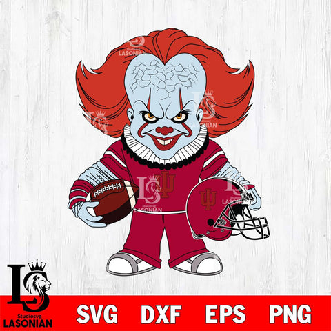 Indiana Hoosiers Pennywise Horror Sport Svg Eps Dxf Png File, Digital Download