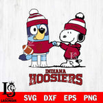 Indiana Hoosiers Snoopy & Bluey Football Svg Eps Dxf Png File,NCAA Svg Files,Chill Guy svg ,Digital Download ,Instant Download, Cricut File