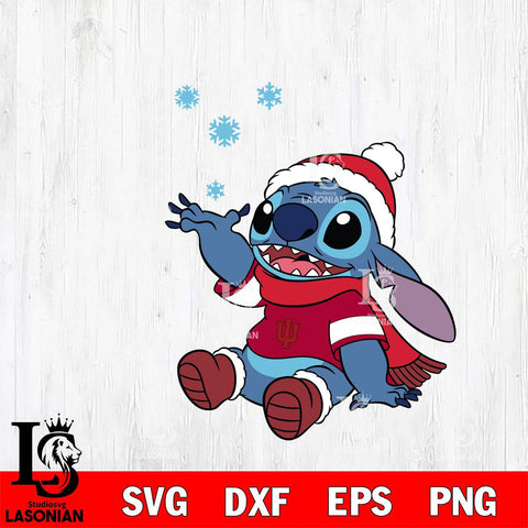 Indiana Hoosiers Stitch Wearing Winter Scarf Svg Eps Dxf Png File, Digital Download, Instant Download