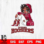 Indiana Hoosiers #1 beauty Black Fan Girl, Svg Eps Dxf Png File, Digital Download