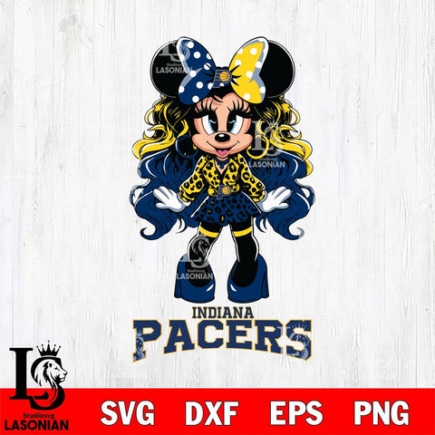 Indiana Pacers Beauty Minnie Mouse Svg Eps Dxf Png File, Digital Download, Instant Download