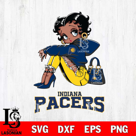 Indiana Pacers Betty Boop Black Fan Girl Svg Eps Dxf Png File, Digital Download, Instant Download