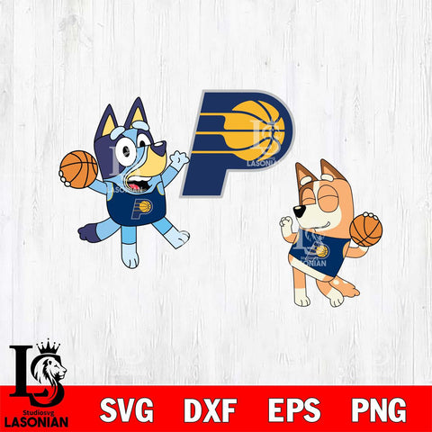 Indiana Pacers Bluey & Bingo Svg Eps Dxf Png File, Digital Download, Instant Download