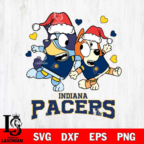 Indiana Pacers Bluey Christmas NFL Svg Eps Dxf Png File, Digital Download