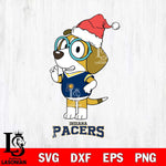 Indiana Pacers Christmas Bluey Honey Sport Svg , Christmas Svg , Bluey svg , Digital Download, dxf eps png pdf file