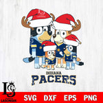 Indiana Pacers Christmas Bluey Santa Family Svg , Christmas Svg , Bluey svg , Digital Download, dxf eps png pdf file