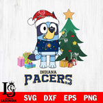 Indiana Pacers Christmas Bluey Tree Sport Svg , Christmas Svg , Bluey svg , Digital Download, dxf eps png pdf file