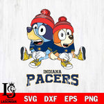 Indiana Pacers Christmas Bluey & Bingo Sit Svg , Christmas Svg , Bluey svg , Digital Download, dxf eps png pdf file