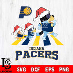 Indiana Pacers Christmas Family Bluey Walking Svg , Christmas Svg , Bluey svg , Digital Download, dxf eps png pdf file