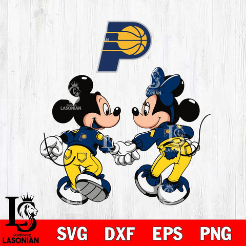 Indiana Pacers Fan Minnie And Mickey Love Svg Eps Dxf Png File, Digital Download, Instant Download