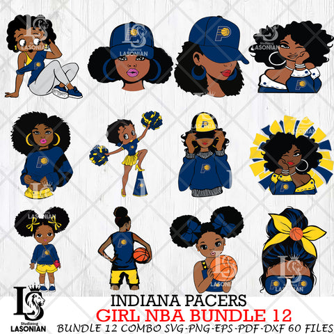 Indiana Pacers Girl NBA Bundle 12 Svg Eps Dxf Png File, Digital Download, Instant Download