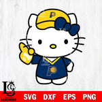 Indiana Pacers Hello Kitty basketball 2 Svg Eps Dxf Png File, Digital Download, Instant Download