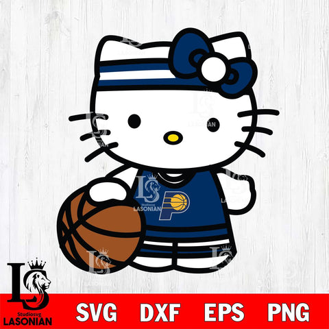 Indiana Pacers Hello Kitty basketball 3 Svg Eps Dxf Png File, Digital Download, Instant Download