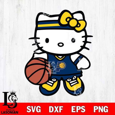 Indiana Pacers Hello Kitty basketball Svg Eps Dxf Png File, Digital Download, Instant Download