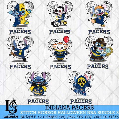 Indiana Pacers Stitch Horror Halloween NBA Bundle Svg Eps Dxf Png File, Digital Download, Instant Download