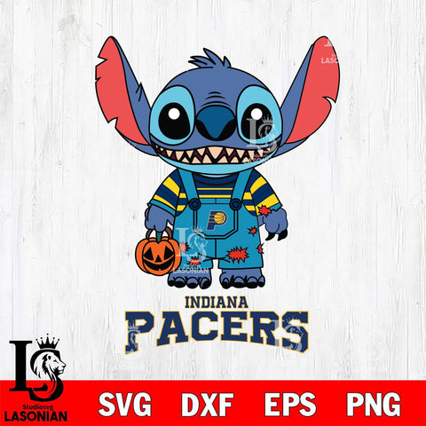 Indiana Pacers Stitch Horror Halloween Svg Eps Dxf Png File, NBA svg, Digital Download, Instant Download